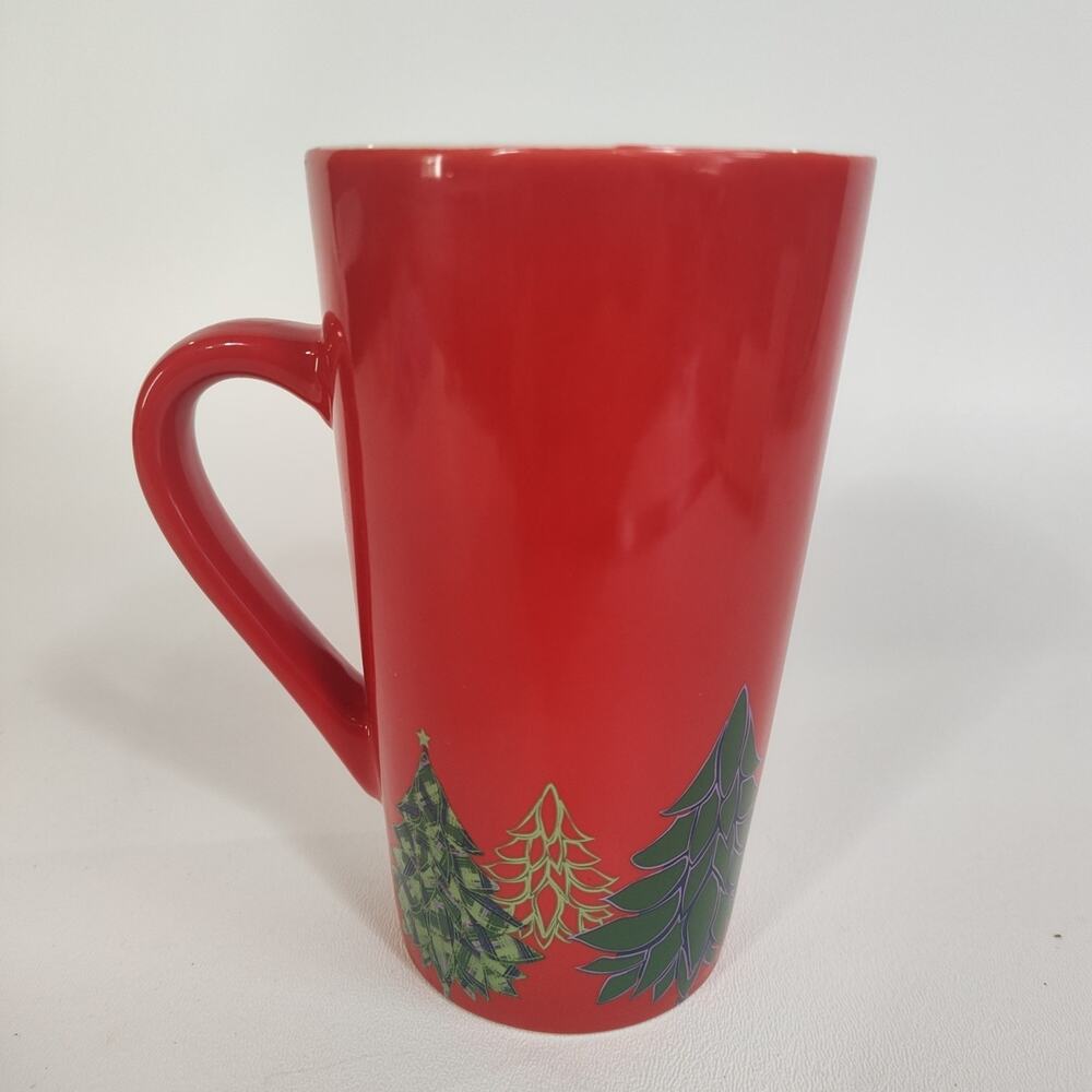 Starbucks 2020 Holiday Coffee Cup 16oz. Red Ceramic Christmas Tree Mug - Picture 2 of 4